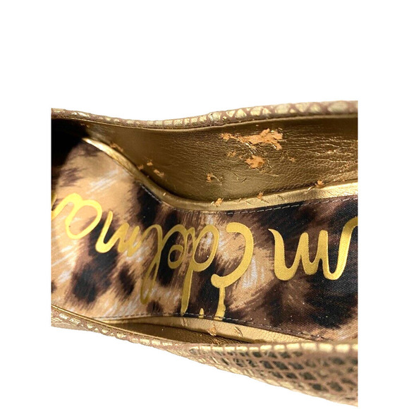 Sam Edelman - Lorrisa model, leather gold studded peep toe stiletto , 8 1/2 M - Picture 6 of 7